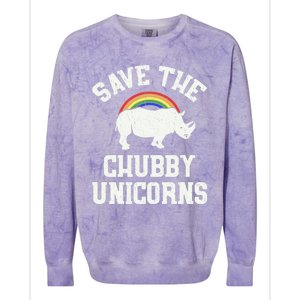 Save The Chubby Unicorns Gift Rhino Endangered Animal Colorblast Crewneck Sweatshirt