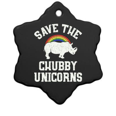 Save The Chubby Unicorns Gift Rhino Endangered Animal Ceramic Star Ornament