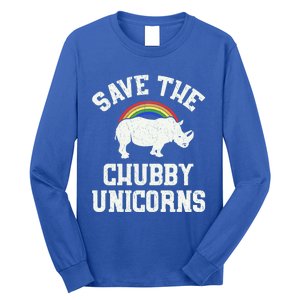 Save The Chubby Unicorns Gift Rhino Endangered Animal Long Sleeve Shirt