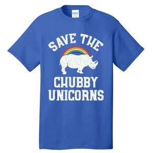 Save The Chubby Unicorns Gift Rhino Endangered Animal Tall T-Shirt