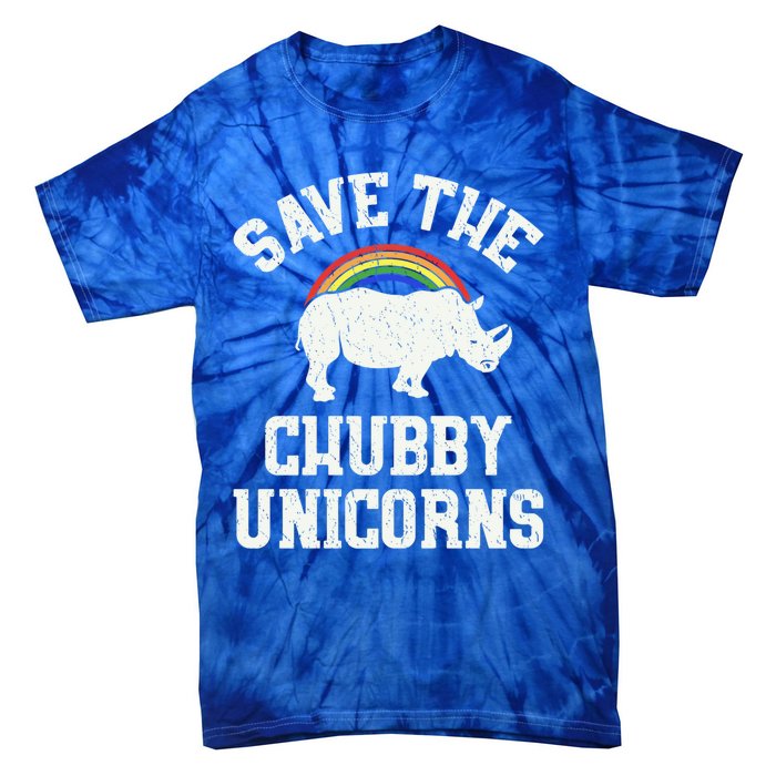 Save The Chubby Unicorns Gift Rhino Endangered Animal Tie-Dye T-Shirt