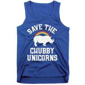 Save The Chubby Unicorns Gift Rhino Endangered Animal Tank Top