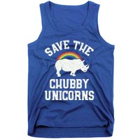 Save The Chubby Unicorns Gift Rhino Endangered Animal Tank Top