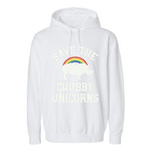 Save The Chubby Unicorns Gift Rhino Endangered Animal Garment-Dyed Fleece Hoodie