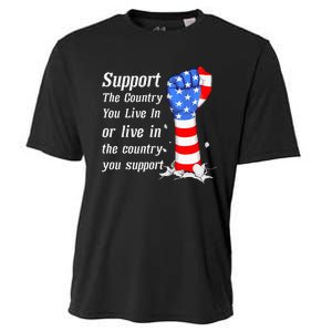 Support The Country You Live In The Country You Support Cooling Performance Crew T-Shirt