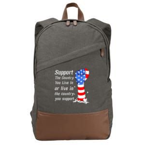 Support The Country You Live In The Country You Support Cotton Canvas Backpack