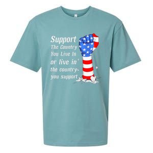 Support The Country You Live In The Country You Support Sueded Cloud Jersey T-Shirt