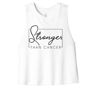 Stronger Than Cancer Cute Gift For Cancer Patient Cute Gift Women's Racerback Cropped Tank