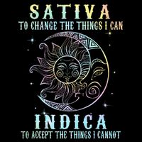 Sativa To Change The Things I Can Indica Cannabis W 7-Panel Snapback Hat