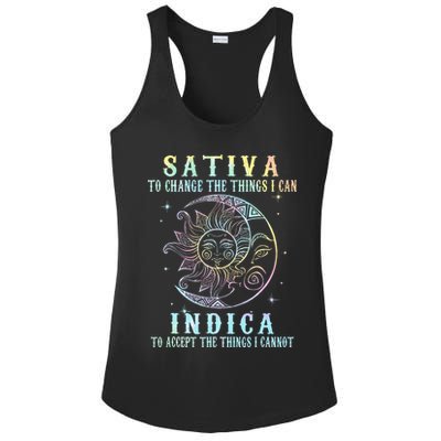 Sativa To Change The Things I Can Indica Cannabis W Ladies PosiCharge Competitor Racerback Tank