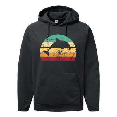 Save The Dolphin Endangered Species Gift Performance Fleece Hoodie