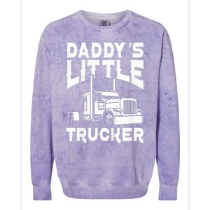 Semi Truck DaddyS Little Trucker Colorblast Crewneck Sweatshirt