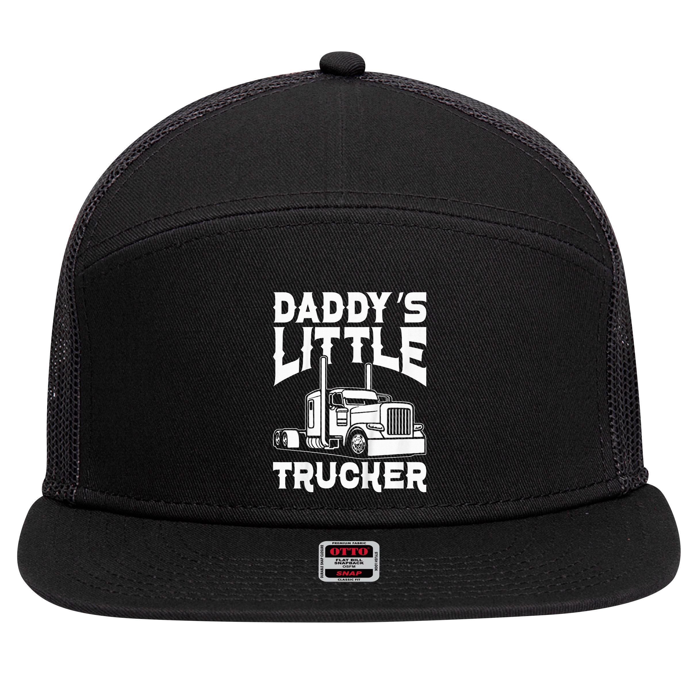 Semi Truck DaddyS Little Trucker 7 Panel Mesh Trucker Snapback Hat