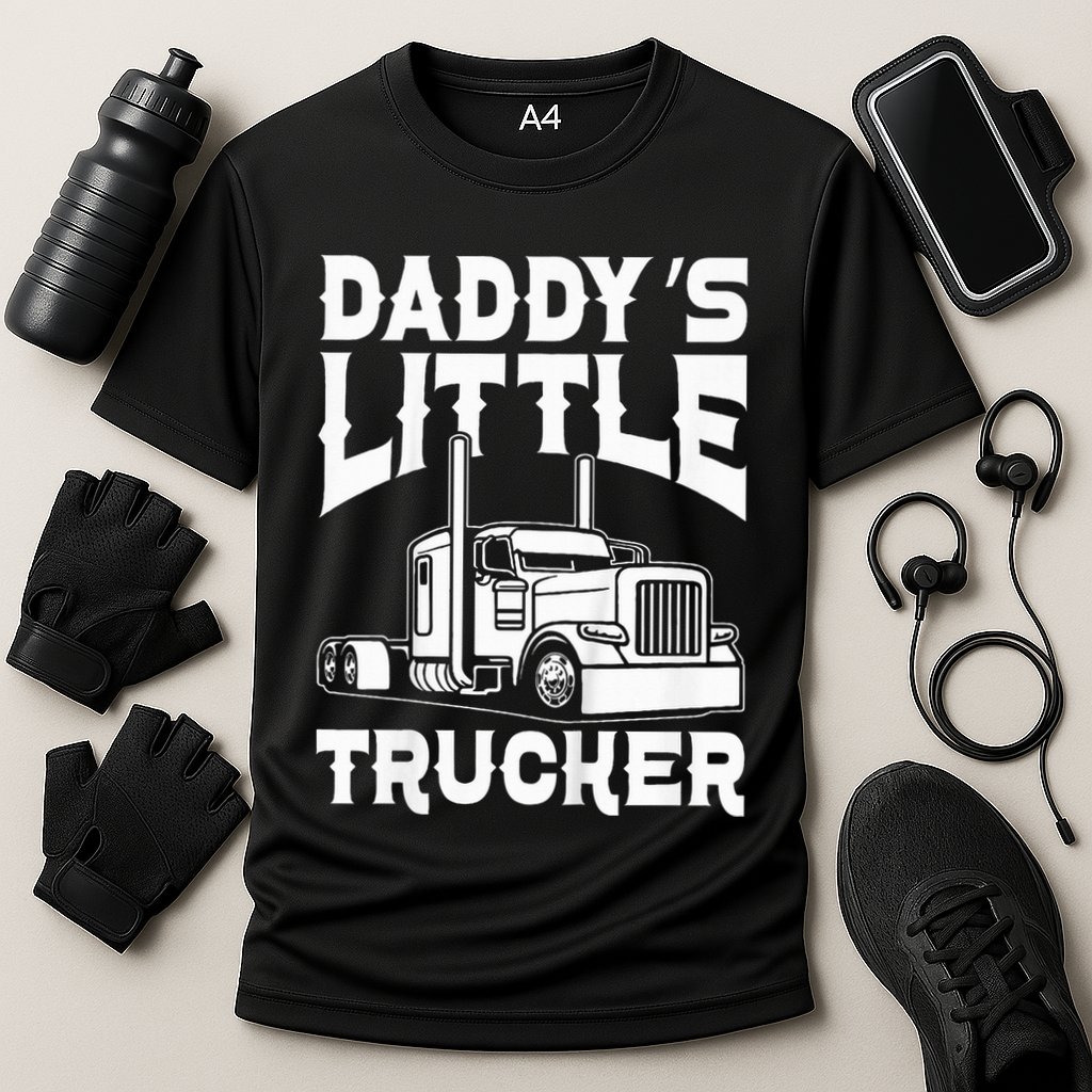 Semi Truck DaddyS Little Trucker Cooling Performance Crew T-Shirt