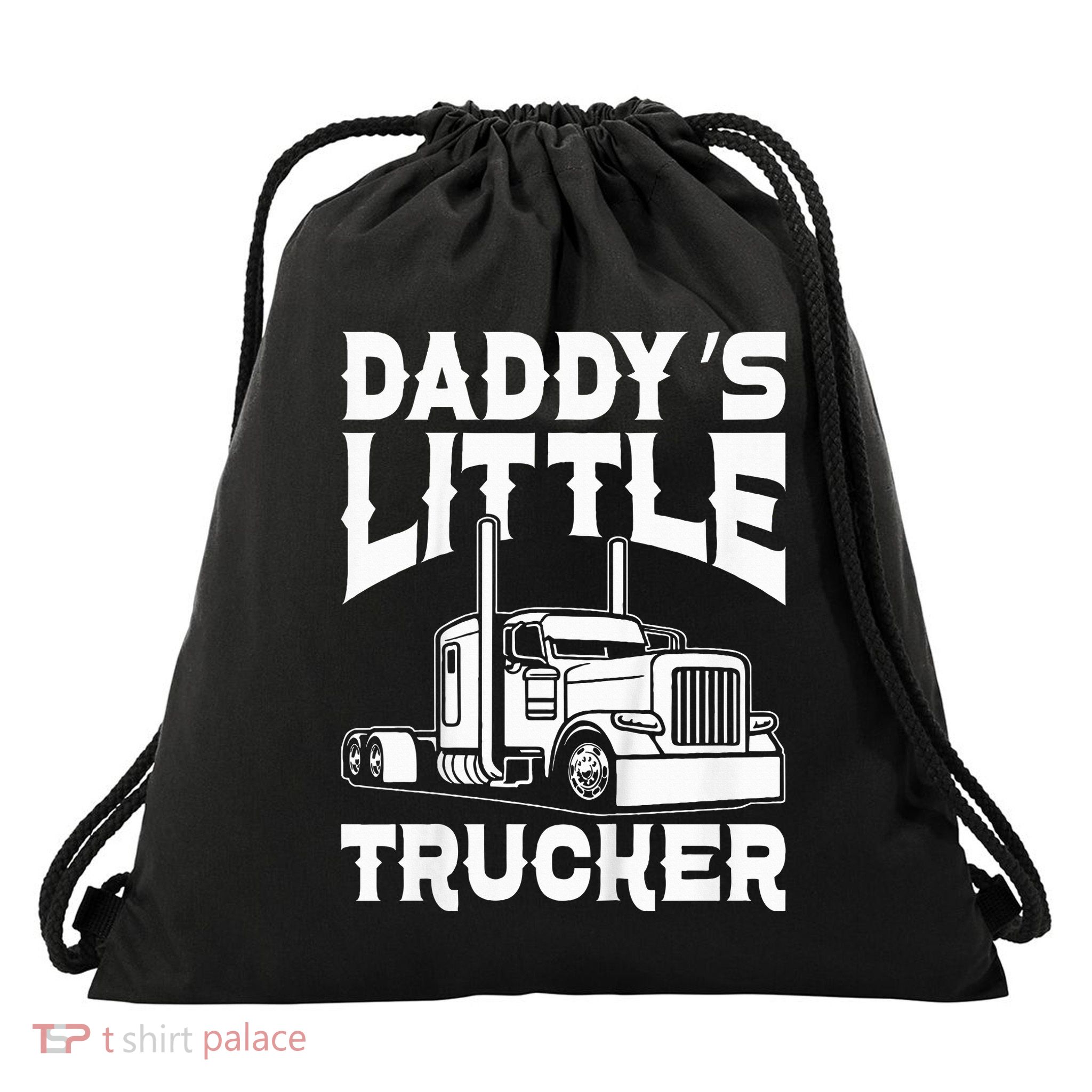 Semi Truck DaddyS Little Trucker Drawstring Bag