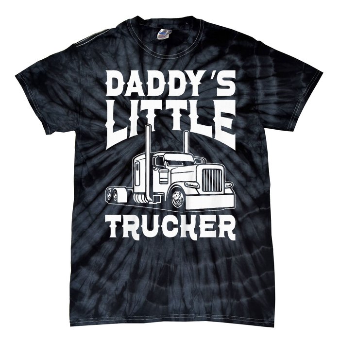 Semi Truck DaddyS Little Trucker Tie-Dye T-Shirt