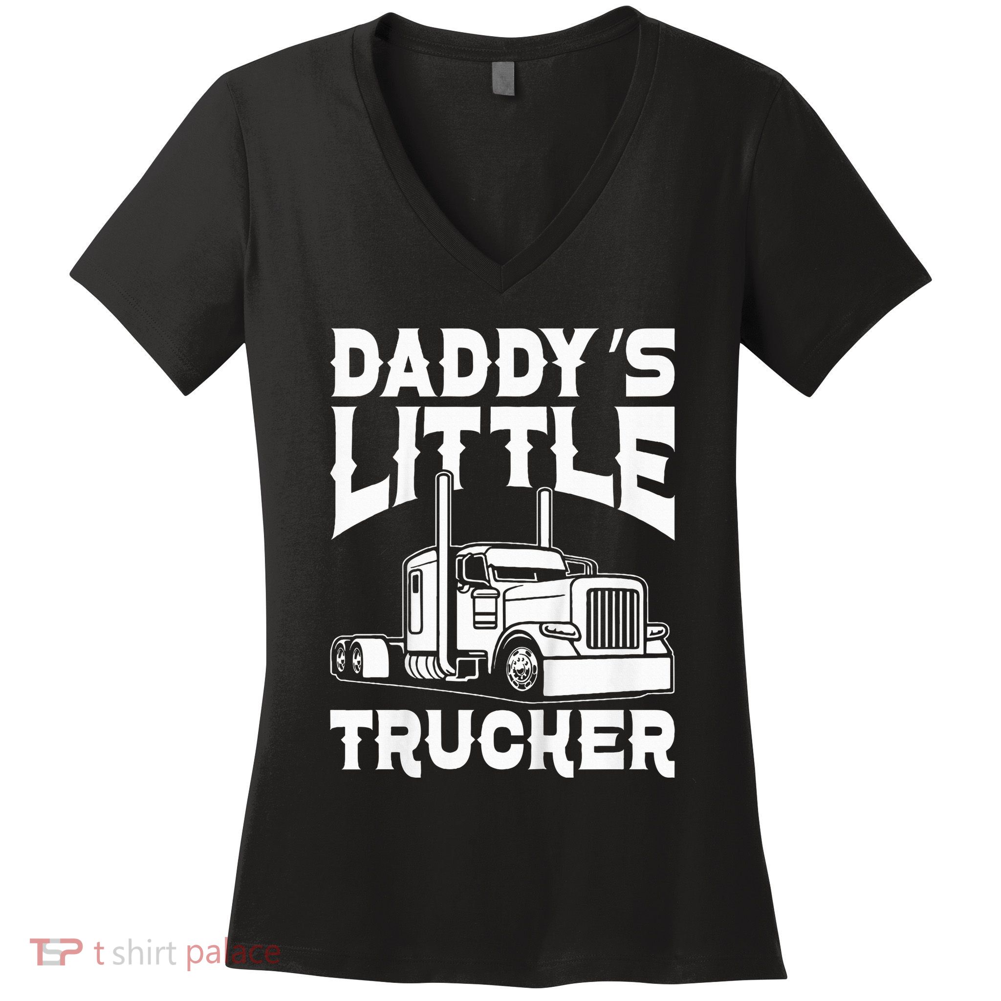 Semi Truck DaddyS Little Trucker Women's V-Neck T-Shirt