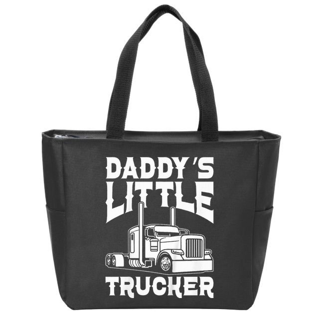 Semi Truck DaddyS Little Trucker Zip Tote Bag