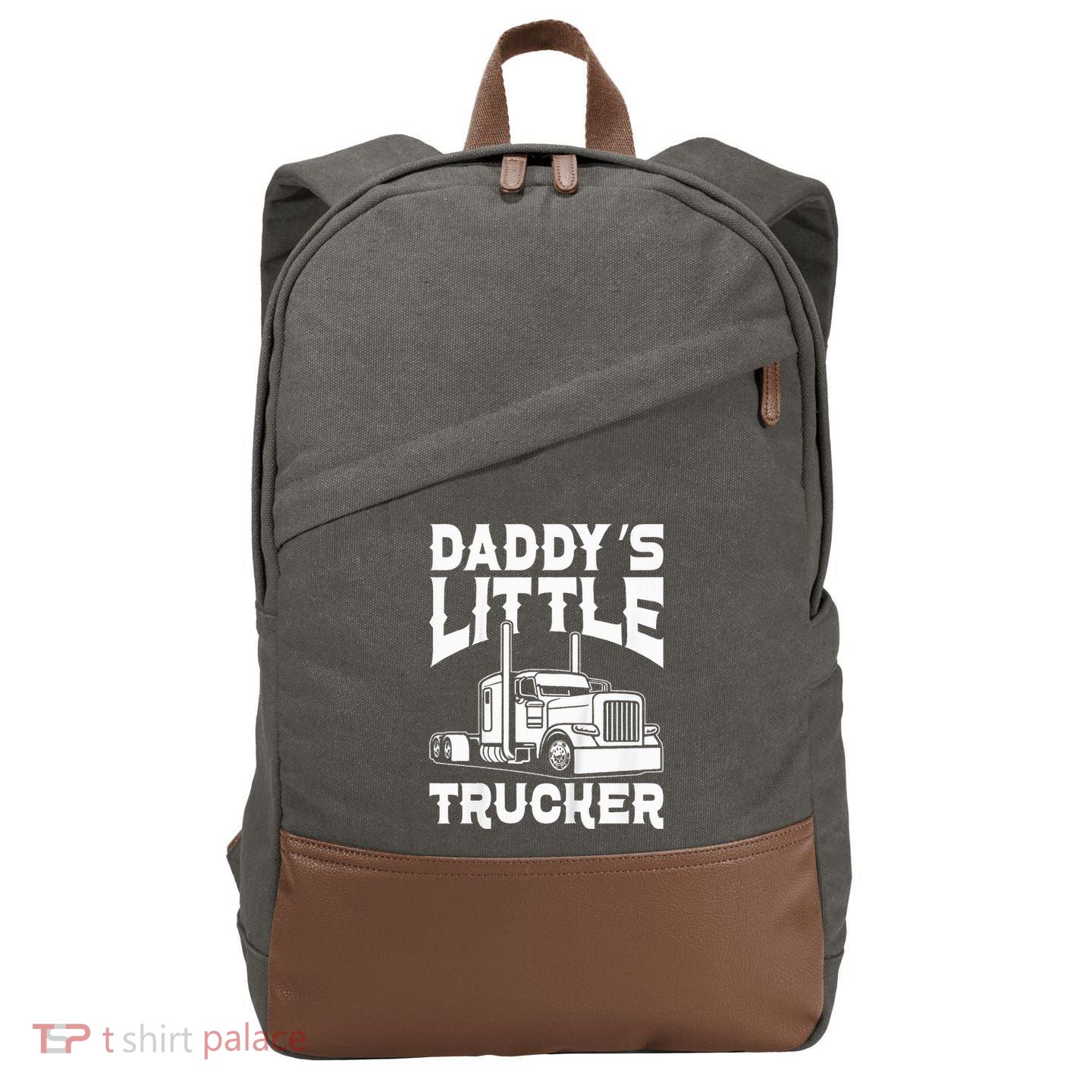 Semi Truck DaddyS Little Trucker Cotton Canvas Backpack