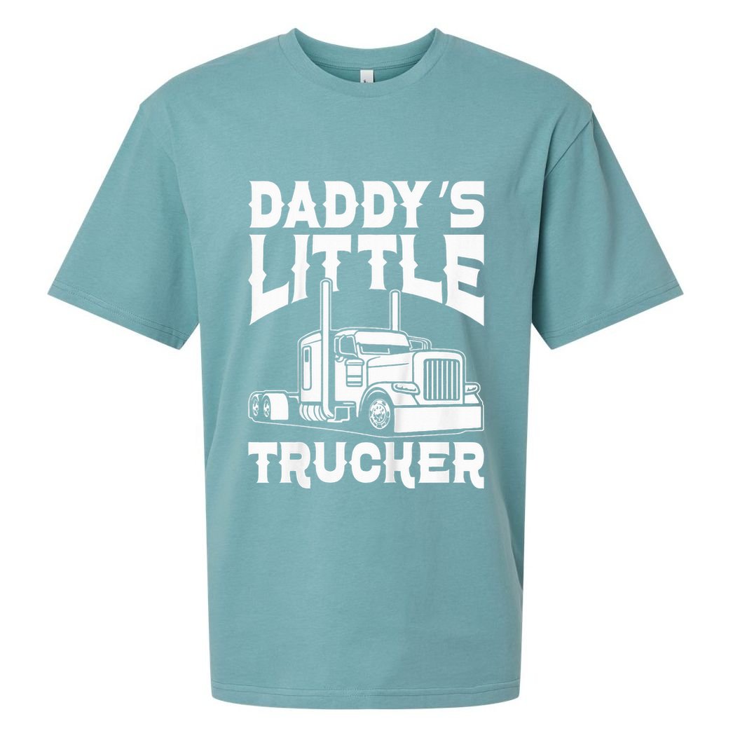 Semi Truck DaddyS Little Trucker Sueded Cloud Jersey T-Shirt
