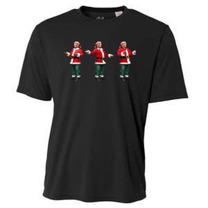 Santa Trump Dance Funny Trump Christmas Elf Santa Claus Xmas Cooling Performance Crew T-Shirt