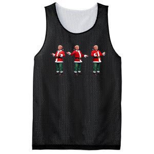 Santa Trump Dance Funny Trump Christmas Elf Santa Claus Xmas Mesh Reversible Basketball Jersey Tank