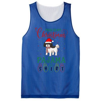 Shih Tzu Dog Xmas Light Funny This Is My Christmas Pajama Gift Mesh Reversible Basketball Jersey Tank