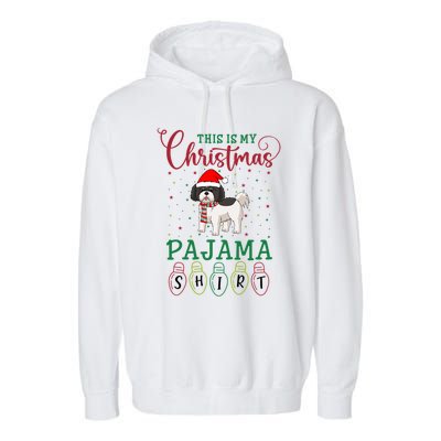 Shih Tzu Dog Xmas Light Funny This Is My Christmas Pajama Gift Garment-Dyed Fleece Hoodie