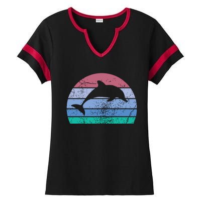 Save The Dolphin Endangered Species Gift Tee Ladies Halftime Notch Neck Tee