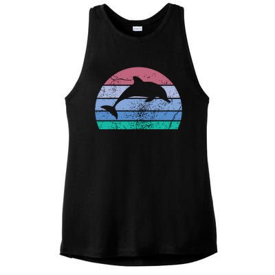 Save The Dolphin Endangered Species Gift Tee Ladies PosiCharge Tri-Blend Wicking Tank