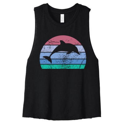 Save The Dolphin Endangered Species Gift Tee Women's Racerback Cropped Tank