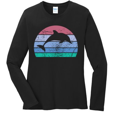 Save The Dolphin Endangered Species Gift Tee Ladies Long Sleeve Shirt