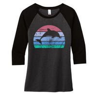 Save The Dolphin Endangered Species Gift Tee Women's Tri-Blend 3/4-Sleeve Raglan Shirt