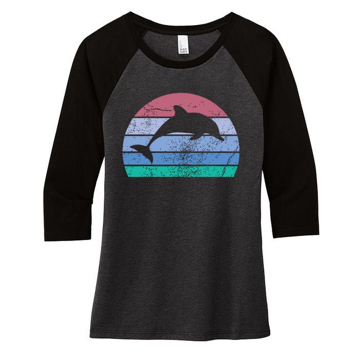 Save The Dolphin Endangered Species Gift Tee Women's Tri-Blend 3/4-Sleeve Raglan Shirt