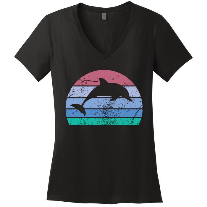 Save The Dolphin Endangered Species Gift Tee Women's V-Neck T-Shirt