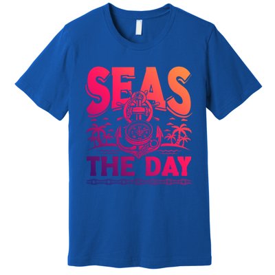 Seas The Day Sea Sailor Maritime Gift Premium T-Shirt