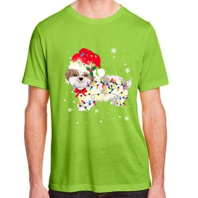 Shih Tzu Dog Christmas Light Xmas Mom Dad Funny Gift Great Gift Adult ChromaSoft Performance T-Shirt