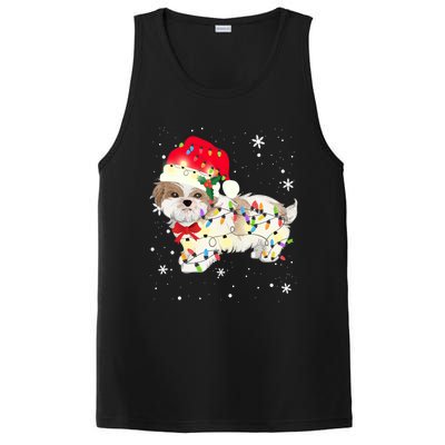 Shih Tzu Dog Christmas Light Xmas Mom Dad Funny Gift Great Gift PosiCharge Competitor Tank