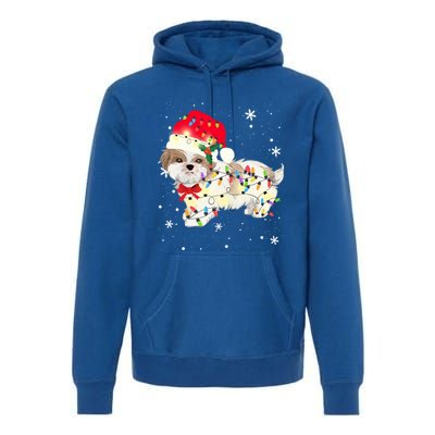 Shih Tzu Dog Christmas Light Xmas Mom Dad Funny Gift Great Gift Premium Hoodie