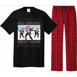 Santa Trump Dance Make Christmas Great Again Ugly Sweater Pajama Set