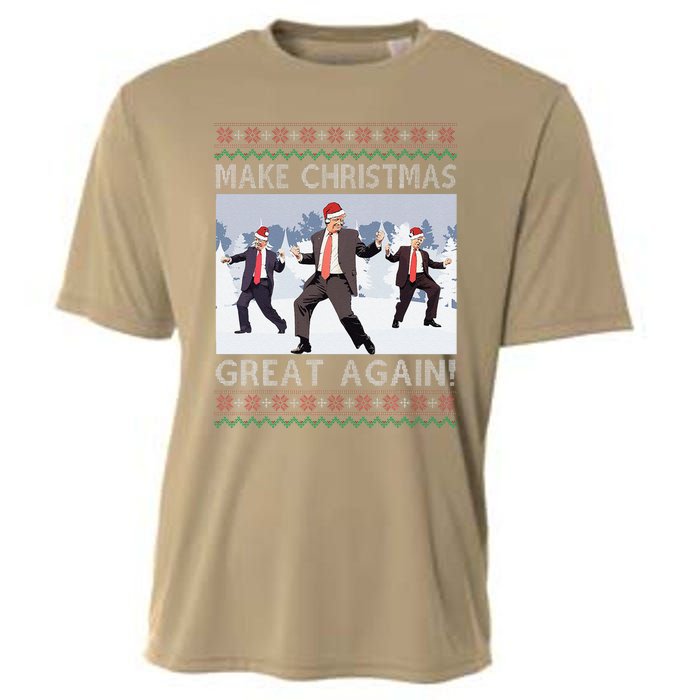 Santa Trump Dance Make Christmas Great Again Ugly Sweater Cooling Performance Crew T-Shirt