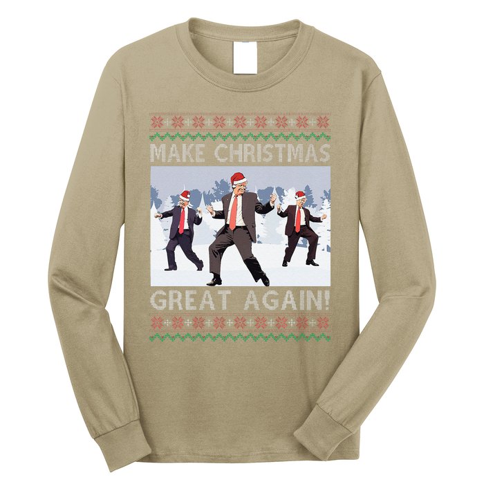 Santa Trump Dance Make Christmas Great Again Ugly Sweater Long Sleeve Shirt