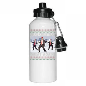 Santa Trump Dance Make Christmas Great Again Ugly Sweater Aluminum Water Bottle