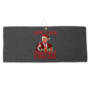 Santa Trump Dance Make Christmas Great Again Ugly Sweater Large Microfiber Waffle Golf Towel