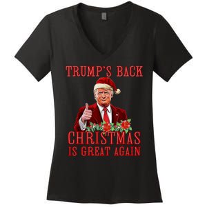 Santa Trump Dance Make Christmas Great Again Ugly Sweater Women's V-Neck T-Shirt