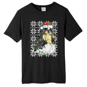 Shih Tzu Dog Christmas Lights Santa Hat Dog Ugly Xmas Cool Gift Tall Fusion ChromaSoft Performance T-Shirt