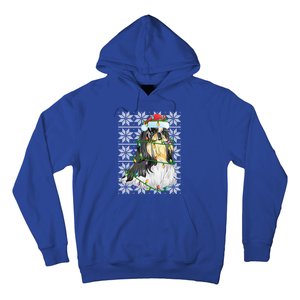 Shih Tzu Dog Christmas Lights Santa Hat Dog Ugly Xmas Cool Gift Hoodie