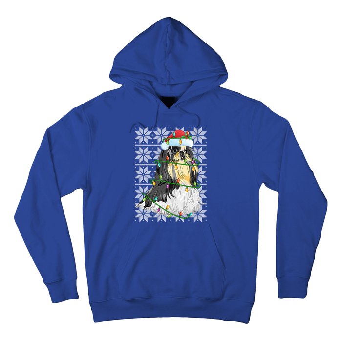 Shih Tzu Dog Christmas Lights Santa Hat Dog Ugly Xmas Cool Gift Hoodie