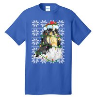 Shih Tzu Dog Christmas Lights Santa Hat Dog Ugly Xmas Cool Gift Tall T-Shirt