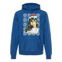 Shih Tzu Dog Christmas Lights Santa Hat Dog Ugly Xmas Cool Gift Premium Hoodie